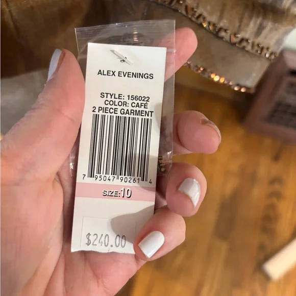 NWT Alex Evenings Beaded Dress Two Piece Set Mother Of Bride Jacket Slip Maxi - Picture 3 of 6